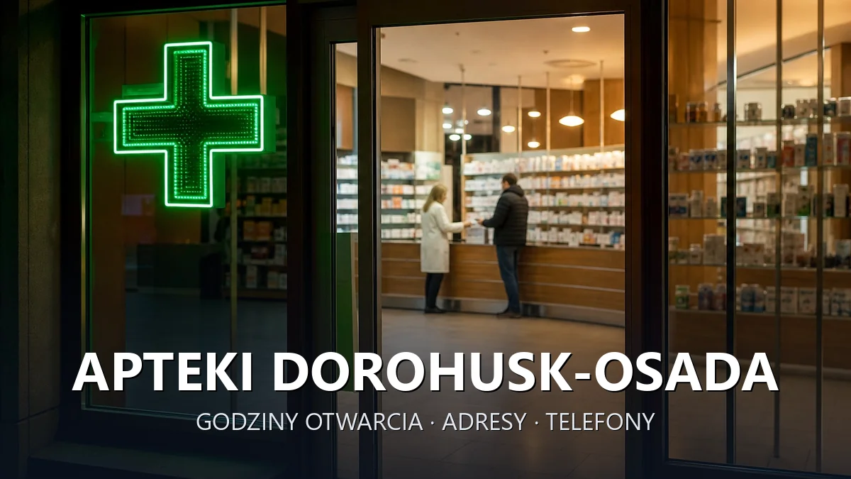 Apteki Dorohusk-Osada, gmina Dorohusk, powiat chełmski - adresy, telefony, godziny otwarcia