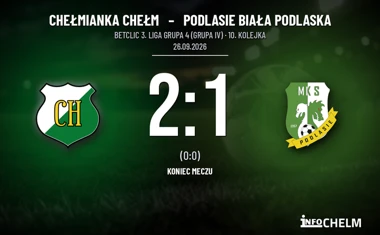 [PIŁKA NOŻNA] Chełmianka Chełm – Podlasie Biała Podlaska 2:1 w Betclic 3. Liga Grupa 4 (Grupa IV)