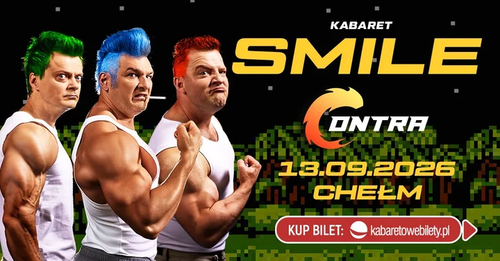 Grafika promocyjna wydarzenia Kabaret Smile — „CONTRA” w Chełmie (13 września 2026)