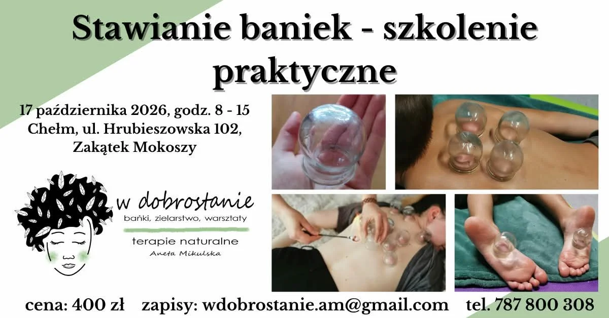 Grafika promocyjna wydarzenia Stawianie baniek – warsztaty w Chełmie