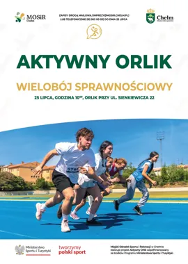 Grafika promocyjna wydarzenia Aktywny Orlik – Wielobój Sprawnościowy
