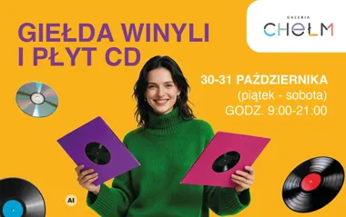 Grafika promocyjna wydarzenia Giełda Winyli i Płyt CD w Galerii Chełm: październikowe spotkanie