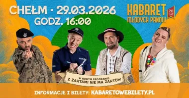 Grafika promocyjna wydarzenia Kabaret Młodych Panów – 20‑lecie: „Z żartami nie ma żartów”