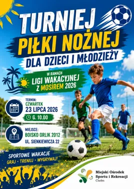 Grafika promocyjna wydarzenia Liga Wakacyjna 2026 – Turniej Piłki Nożnej