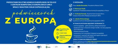 Grafika promocyjna wydarzenia Podwieczorek z Europą w Chełmie