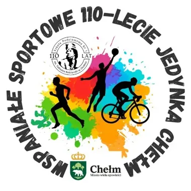 Grafika promocyjna wydarzenia Wspaniałe Sportowe 110-lecie JEDYNKA Chełm – sportowe święto z okazji Dnia Dziecka