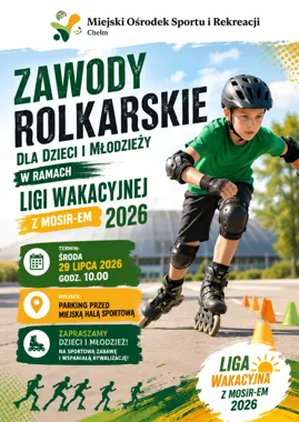 Grafika promocyjna wydarzenia Zawody rolkarskie dla dzieci i młodzieży