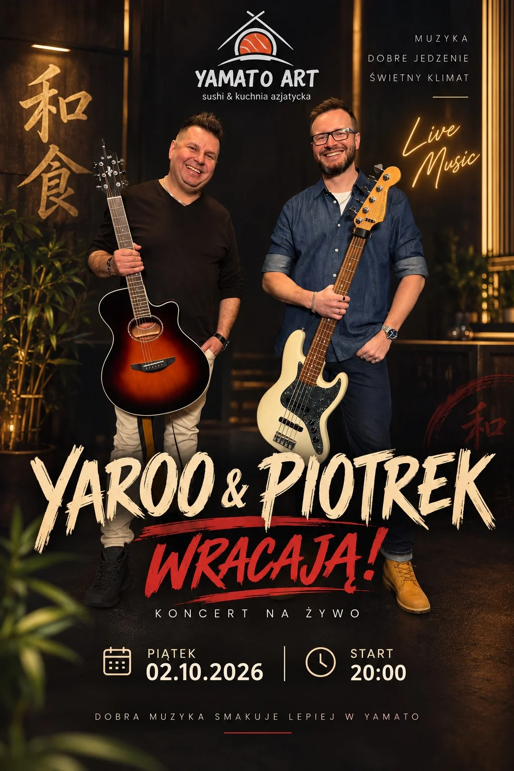 Grafika promocyjna wydarzenia YAROO & PIOTREK ARE BACK! koncert w Chełmie