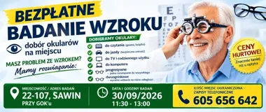 Bezpłatne badanie wzroku w Sawinie. Okulary dobiorą na miejscu